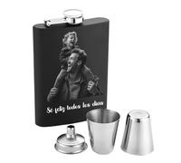 Petaca de acero inoxidable 8 oz para hombre | Petaca personalizada con foto y texto grabado, regalo ideal para padrinos de boda y el Día del Padre (estilo 2)