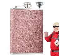 Petaca de acero inoxidable con embudo, botella de alcohol de 8 onzas | Botella portátil a prueba de fugas para vino y licores