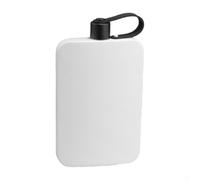 Petaca de acero inoxidable de 500 ml para llevar bebidas alcohólicas o vino, compacta y ligera para aventuras al aire libre y viajes (blanco)