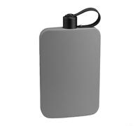 Petaca de acero inoxidable de 500 ml para llevar licores o vino, compacta y ligera para aventuras al aire libre y viajes (gris)