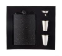 Petaca de acero inoxidable de 8 onzas con tapa de rosca, embudo y 2 tazas, termo resistente a fugas para whisky y licor, adecuada para aventuras al aire libre