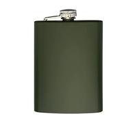 Petaca de acero inoxidable verde 8 oz