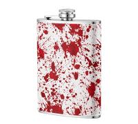 Petaca de bolsillo con diseño de salpicaduras de sangre de 8 onzas, banderas de acero inoxidable para papá, padrino de boda, viajes, camping