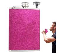 Petaca de licor - Petaca de acero inoxidable con embudo de 8 onzas, botella de alcohol - Termo portátil con purpurina a prueba de fugas para mujeres y hombres