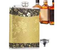 Petaca de licor, petaca de licor | Petaca de alcohol de acero inoxidable de 8 oz con embudo | Petaca de licor portátil con purpurina a prueba de fugas para hombres