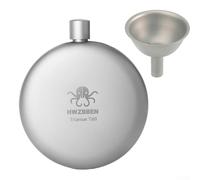 Petaca de vino de titanio puro de 170 ml con embudo, a prueba de fugas, ligera, para camping, senderismo, viajes, color gris