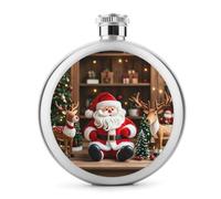 Petaca de whisky con diseño de muñeco de Papá Noel, pequeña botella portátil de licor de viaje, termo de acero inoxidable a prueba de fugas para bodas, padrinos de boda, regalo de dama de honor, 5