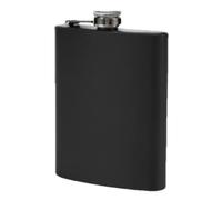 Petaca de whisky para hombre - Acero inoxidable negro mate, diseño resistente a prueba fugas, tapa ligera con bisagras, compacto y fácil transportar | Contenedor alcohol padre, novio, marido, hermano,