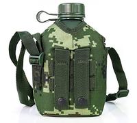 Petaca Militar De 1 Litro, Botella De Agua, Bote De Vino De Aluminio, Cantimplora Militar, Acampada, Senderismo, Hervidor De Supervivencia, Botella Deportiva Con Correa Para Hombro Para Acampar