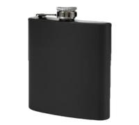 Petaca para licor hombre: acero inoxidable negro mate, diseño compacto y, conexión de tapa con bisagras | Contenedor alcohol whisky novio, padre, marido, hermano, amigos, prometido, viajes, al