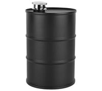 Petaca, Petaca de gran tamaño de barril de aceite Petaca de licor de vino de barril de cerveza de acero inoxidable portátil de 700 ml con tapa de sellado(Negro)
