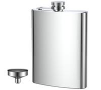 Petaca y embudo, juego de petaca de acero inoxidable, de acero inoxidable 304, para whisky, ron, vodka, adecuado para senderismo y fiestas (8 oz. 220 ml)