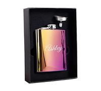 Petacas de Alcohol Personalizados para Mujeres, Set de Petaca 8oz/227ml Portátil en Estuche de Regalo, Frasco de Bolsillo Personalizada para Escalada, Camping, Bar, Fiesta y Bodas(Variegado)