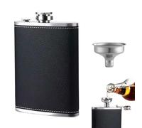 Petacas de Alcohol, Petacas de Alcohol de Acero Inoxidable, Petacas de Alcohol y 1 Embudo, Negro Frasco de Alcohol Whisky, 8 Oz 227ml Petaca Portátil con Embudo para Escalada Camping Barbacoa Bar