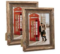 PETAFLOP Marcos de Fotos 15x20 Set de 2, Marco 15x20 Marrón, Para Mesas y Paredes, Diseño Moderno.