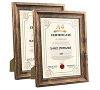 PETAFLOP Marcos de Fotos A4 21x29,7 Set de 2, Marco A4 Marrón, Para Mesas y Paredes, Diseño Moderno.