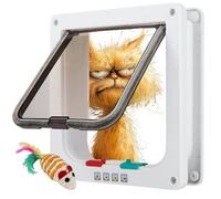 PETAIL® | Gatera para Gatos | Puerta para Gato con Cierre magnético de 4 vías | Puerta para Mascotas para Gatos y Perros | Regalo ratón Juguete (L 25,5X25X5,5)