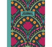Petal Midnight Lined Journal: Lined Notebook, 110 pages, Pink Teal Botanical, Mirrored Floral Patterns, Diary for Mindful Writing & Planning