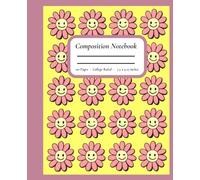 Petal Party: Pink Happy Flower Notebook - 7.5" x 9.25", 110 College-Ruled Pages, Matte Cover