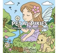 Petal pixies - cute and cozy coloring book: Hand-drawn coloring book for adults & teens - featuring fairy and adorable animals characters