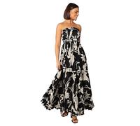 Petal & Pup Angelique Strapless Maxi Dress Vestido para ocasión Especial, Negro (Floral), M para Mujer
