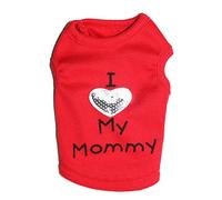 Petall - Camisas de perro con texto en inglés "I Love My Mom/Mommy Dad/Daddy, disfraz de eslogan para perros pequeños