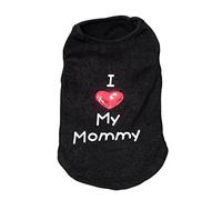 Petall - Camisas de perro con texto en inglés "I Love My Mom/Mommy Dad/Daddy, disfraz de eslogan para perros pequeños