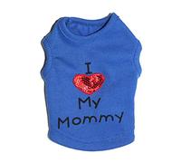 Petall - Camisas de perro con texto en inglés "I Love My Mom/Mommy Dad/Daddy, disfraz de eslogan para perros pequeños