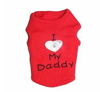 Petall - Camisas de perro con texto en inglés "I Love My Mom/Mommy Dad/Daddy, disfraz de eslogan para perros pequeños