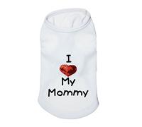Petall - Camisas de perro con texto en inglés "I Love My Mom/Mommy Dad/Daddy, disfraz de eslogan para perros pequeños