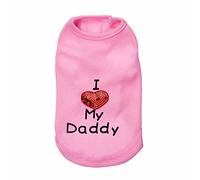 Petall Camisas para Perro I Love My Mom/Mommy Dad/Daddy, Ropa para Perro, Eslogan Lindo Chaleco de corazón para Perros pequeños