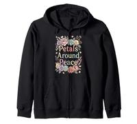 Pétalos Alrededor de la Paz Arte Estético Floral Sudadera con Capucha
