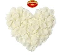 Pétalos de Rosa,2000 Piezas Pétalos Rojos Artificiales para Bodas Decoración Fiestas Confeti San Valentín 5X5cm (White)