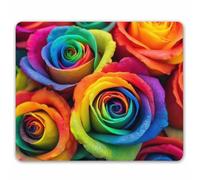 Pétalos De Rosa Arcoíris De Colores Alfombrilla para Ratón Antipolvere Alfombrilla De Ratón Antideslizante Alfombrillas De Mouse para Oficina Pc Computadora 25X30Cm