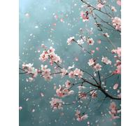 Petals on a Teal Breeze: Cherry Blossom College-Ruled Composition Notebook: 110 Lined Pages with Field, Designed for Women, Teens, Students, School, Work, Notes and Everyday Writing