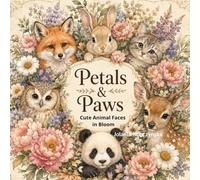 Petals & Paws, Cute Animal Faces in Bloom: cozy coloring book for adults, teens and anyone who loves cute animals