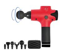 Petalum - Masajeador muscular, pistola de masaje eléctrica portátil profunda, 20 velocidades, potente percusión, dolor muscular, pantalla LCD (rojo)
