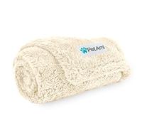 PetAmi Flauschige, wasserdichte Hundedecke aus Fleece, weich, Warm, Fleece-Überwurf für mittelgroße Hunde und Katzen, Flauschiges Plüsch-Sherpa-Überwurf, Möbelschutz, Sofá, Cremefarben, 29 x 40 cm