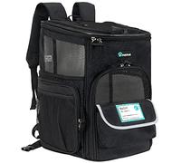 PetAmi Mochila transportadora para Mascotas para Gatos pequeños, Perros, Cachorros, aprobada por aerolíneas, ventilada, Entrada de 4 vías, Seguridad y Soporte Suave para la Espalda, Plegable para