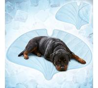 PetAmi Tapete de refrigeración para perros, forma de hoja de ginkgo, manta reversible de nailon de enfriamiento suave para perros y gatos, uso en verano para todas las estaciones, Q-Max>0.3, grande