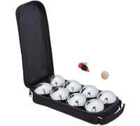 Petanca de 8 Bolas metalicas, set con bola de Tiro y Medidor de Distancia, Bolsa para transporte, 70% acero 30% Nylon, diametro 7 cm