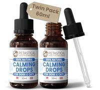 Petastical Calmante para perros, valeriana para perros, gatos, gotas calmantes de ansiedad, solo en casa, ladridos, ruidos fuertes, fuegos artificiales y perreras (60 ml)