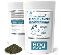 Petastical Plaque Vanish | Polvo dental de algas marinas 100 % natural | Eliminador de placa de sarro para perros y gatos | Elimina el mal aliento | Fabricado en el Reino Unido (60 g)