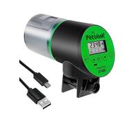 Petbank USB Charger Alimentador Automático Acuarios con Temporizador Recargable, Dispensador Comedero Acuario con Pantalla LCD, Dispensador Comida Peces Automatico, Verde