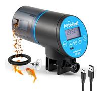 Petbank USB Charger Alimentador Automático Acuarios con Temporizador Recargable, Dispensador Comedero Acuario con Pantalla LCD, Dispensador Comida Peces Automatico, Azul