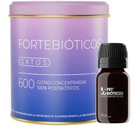 PETBIÓTICOS Fortebióticos Gatos 600 Gotas 30 ml - Postbiótico Alternativa al Probiótico y Probiotics con Taurina para Diarrea - Gastrointestinal - Taurina Gatos - Antidiarreico - Postbiótico
