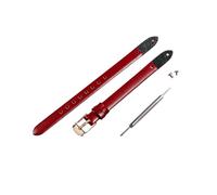 PEtbon Correa de reloj de piel de vaca ultrafina de color para mujer, 8mm, método de instalación a presión, reemplazo de correa de reloj de cuarzo