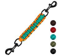 PetBonus Clip de seguridad para collar de perro, correa de seguridad hecha a mano para arnés de perro, conector de correa de cierre de doble extremo (turquesa, naranja)