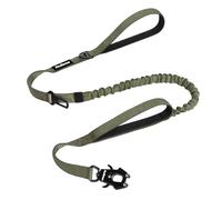 PetBonus Correa táctica Resistente para Perro, Correa elástica de absorción de Impactos de 5 pies con 2 Asas Acolchadas, Clip de Metal de liberación rápida, cinturón de Seguridad de Coche