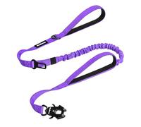 PetBonus Correa táctica Resistente para Perro, Correa elástica de absorción de Impactos de 5 pies con 2 Asas Acolchadas, Clip de Metal de liberación rápida, cinturón de Seguridad de Coche